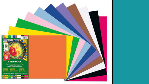 342165, Tru-ray Construction Paper, Turquoise, 12"x18" 50 sheets