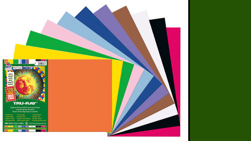 342167, Tru-ray Construction Paper, Dark Green, 12"x18" 50 sheets