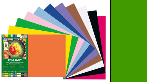 342190, Tru-ray Construction Paper, Festive Green, 12"x18" 50 sheets