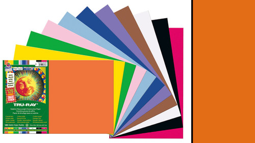 342223, Tru-ray Construction Paper, Pumpkin, 12"x18" 50 sheets