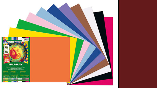 342244, Tru-ray Construction Paper, Burgundy, 12"x18" 50 sheets