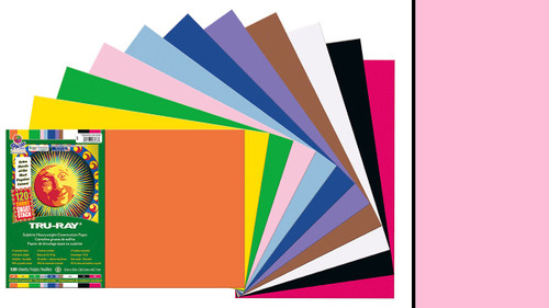 342182, Tru-ray Construction Paper, Pink, 12"x18" 50 sheets