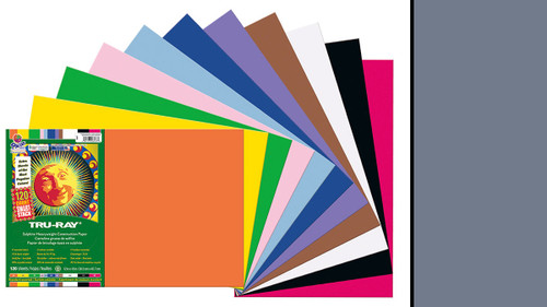 342188, Tru-ray Construction Paper, Slate, 12"x18" 50 sheets