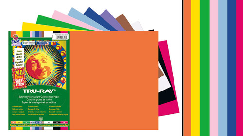342194, Tru-ray Construction Paper, Assorted, 18"x24" 50 sheets