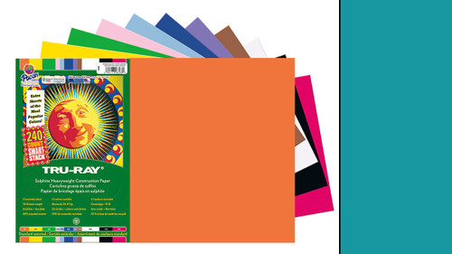 342202, Tru-ray Construction Paper, Turquoise, 18"x24" 50 sheets