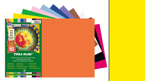 342209, Tru-ray Construction Paper, Yellow, 18"x24" 50 sheets