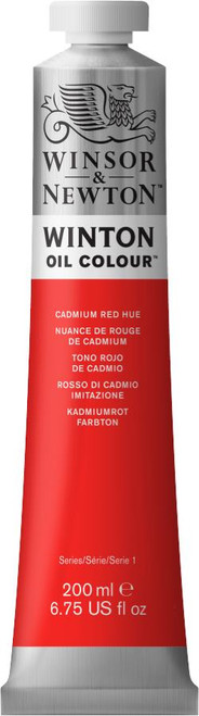 372670, Winton Oil Colour, Cadmium Red Hue, 200ml.