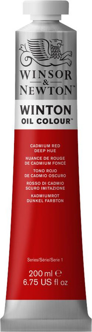 372671, Winton Oil Colour, Cadmium Red Deep Hue, 200ml.