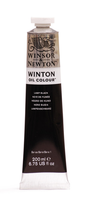 372690, Winton Oil Colour, Lamp Black, 200ml.