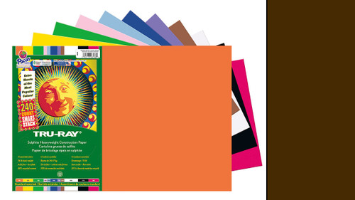 342200, Tru-ray Construction Paper, Dark Brown, 18"x24" 50 sheets