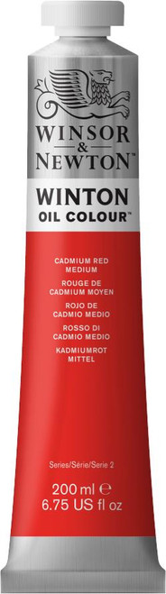 372672, Winton Oil Colour, Cadmium Red Medium, 200ml.