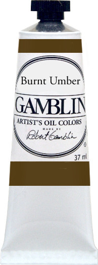 376155, Gamblin Artists Oil, Burnt Umber, 37ml