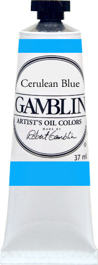 376166, Gamblin Artists Oil, Cerulean Blue, 37ml