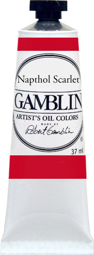 376187, Gamblin Artists Oil, Napthol Scarlet, 37ml