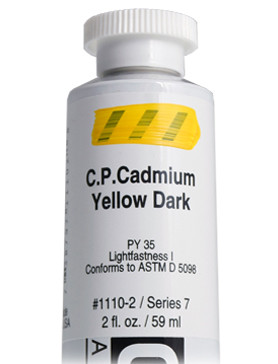 378013, 1110-2 HB C.P. Cadmium Yellow Dark, 2 oz tube