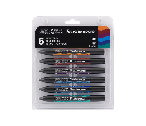 438750, WN BRUSHMARKER 6 SET RICH TONES