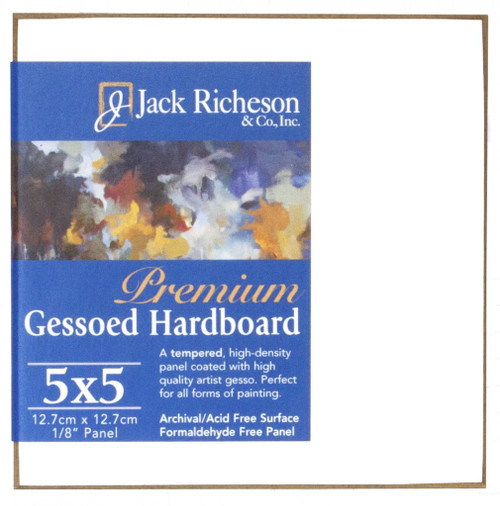 364801, WHITE  1/8" GESSO HARDBOARD PANEL, 5"x 5"              each