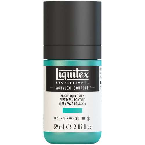 382735, Liquitex Acrylic Gouache, Bright Aqua Green, 2oz.