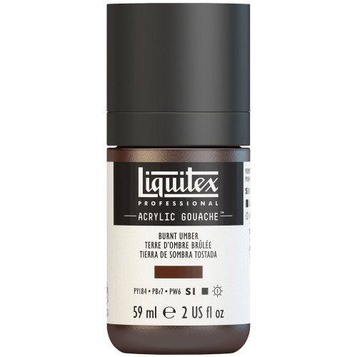 382738, Liquitex Acrylic Gouache, Burnt Umber, 2oz.