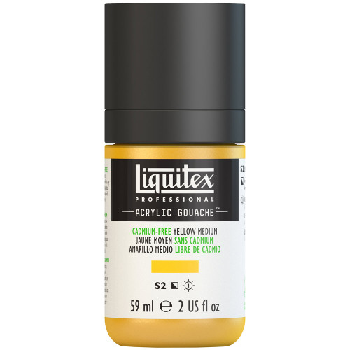382745, Liquitex Acrylic Gouache, Cadmium-Free Yellow Medium, 2oz.