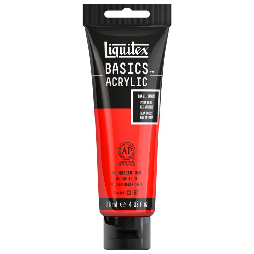 377174, Liquitex Basics, Flourescent Red, 4oz.