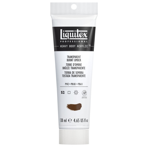 372198, Liquitex Heavy Body, Transparent Burnt Umber, 4.65oz.