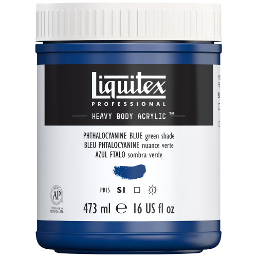 382598, Liquitex Heavy Body, Phthalocyanine Blue green shade, 16oz