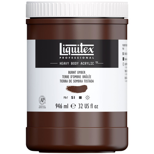 382616, Liquitex Heavy Body, Burnt Umber, 32oz
