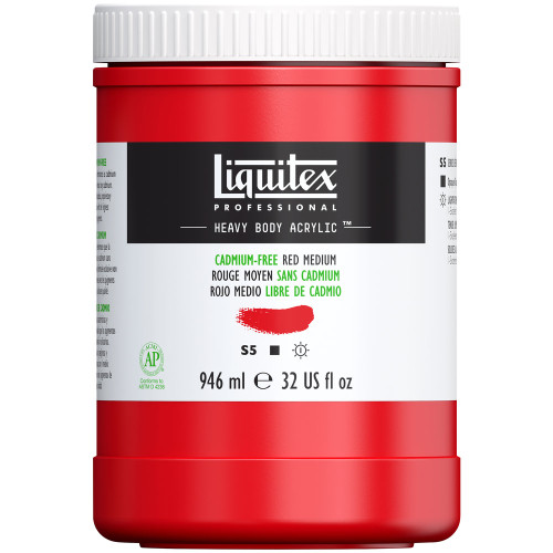 382618, Liquitex Heavy Body, Cadmium-Free Red Medium, 32oz