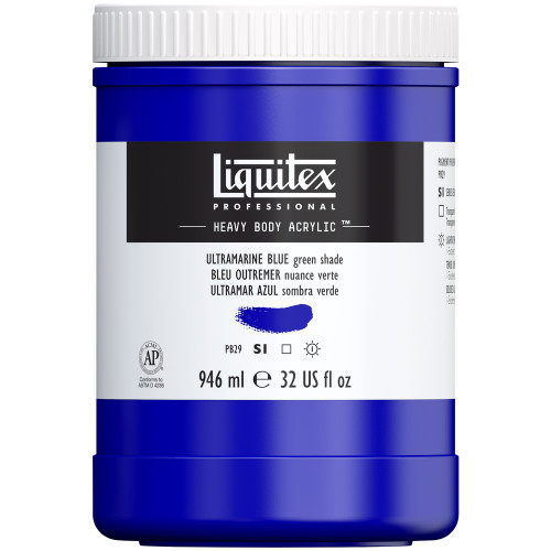 382628, Liquitex Heavy Body, Ultramarine Blue green shade, 32oz
