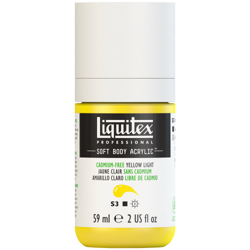 382413, Liquitex Soft Body, Cadmium-Free Yellow Light, 2oz