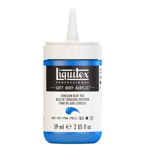 382416, Liquitex Soft Body, Cerulean Blue Hue, 2oz