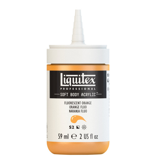 382428, Liquitex Soft Body, Fluorescent Orange, 2oz