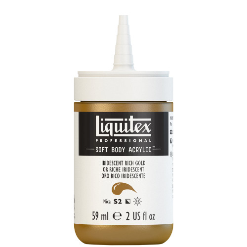 382442, Liquitex Soft Body, Iridescent Rich Gold, 2oz