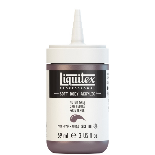 382453, Liquitex Soft Body, Muted Grey, 2oz