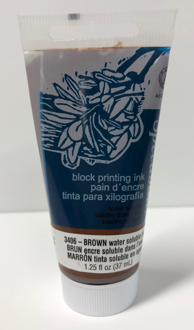 623406, Water-Soluble Block Printing Ink, 1.25oz    Brown