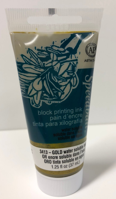 623413, Water-Soluble Block Printing Ink, 1.25oz    Gold