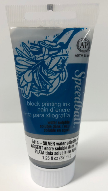 623414, Water-Soluble Block Printing Ink, 1.25oz    Silver