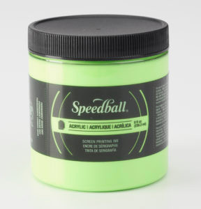6246213, Acrylic Screen Printing Ink,  8oz.   Fluorescent Lime Green