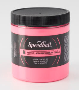 6246214, Acrylic Screen Printing Ink,  8oz.   Fluorescent Hot Pink