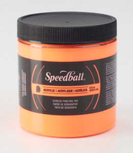 6246215, Acrylic Screen Printing Ink,  8oz.   Fluorescent Orange