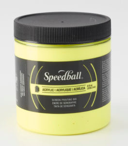 6246217, Acrylic Screen Printing Ink,  8oz.   Fluorescent Yellow