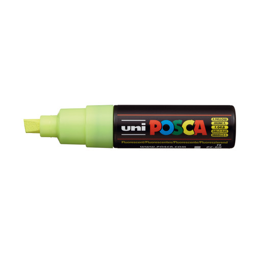 439339, Posca Broad Chisel Marker,   Fluorescent Yellow