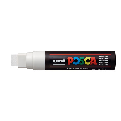 439363, Posca Extra Broad Rectangular Tip Marker,   White