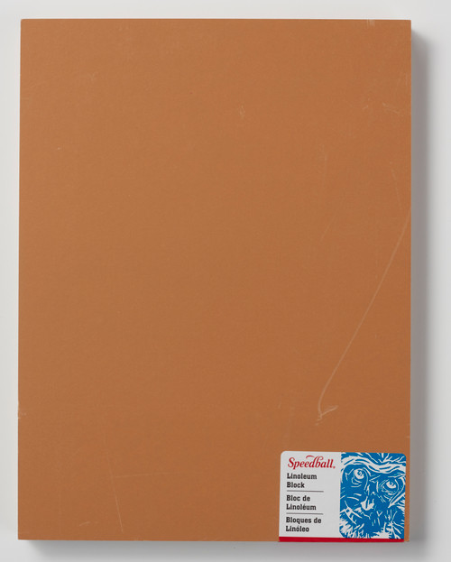 624314, Speedball Mounted Linoleum Block Tan, 9x12