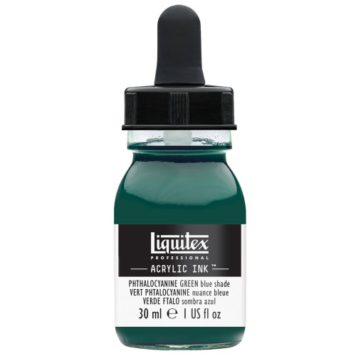 518222, Liquitex Acrylic Ink, Phthalocyanine Green Blue Shade, 1 oz