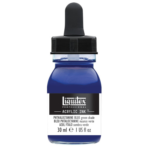518223, Liquitex Acrylic Ink, Phthalocyanine Blue Green Shade, 1 oz