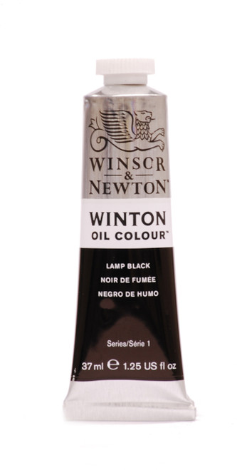 372755, Winton Oil Colour, Lamp Black, 37ml.