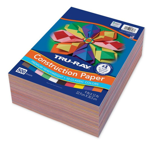 342254, Tru-Ray Construction Paper Bulk Assortment, 9 x 12 in, 500 Sheets