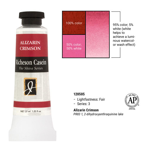 370975, Casein, Alizarin Crimson, 1.25oz